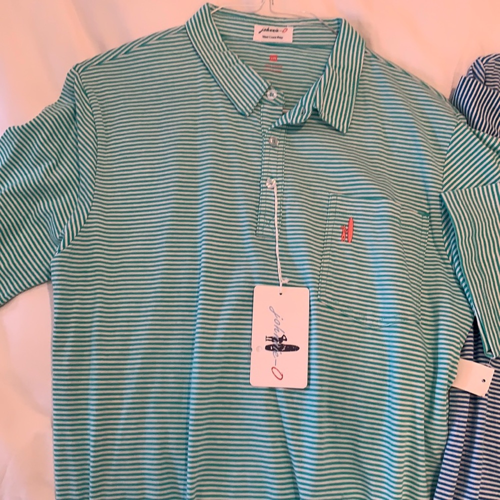 Two Johnnie-O polo shirts